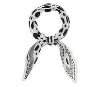 sourcing map Bufanda 50s Plisada Cuello Rombo Mano Pañuelo Lunares Pañuelo Pelo Envolturas Venda Para Mujer Blanco Punto Grande 102x45cm / 40x18 pulgadas (LxW)