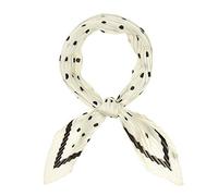 sourcing map Bufanda 50s Plisada Cuello Rombo Mano Pañuelo Lunares Pañuelo Pelo Envolturas Venda Para Mujer Beige 102x45cm / 40x18 pulgadas (LxW)