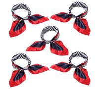 sourcing map Bufanda Casual Para Mujeres Con Forma Cuadrada Con Traste De Color Impreso Azul Marino Rojo 5 pcs