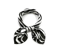 sourcing map Bufanda Casual Para Mujeres Con Forma Cuadrada Con Traste De Color Impreso Cebra Blanca Negra 1 pcs