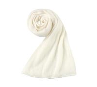 sourcing map Bufanda de invierno para mujer Cálida forma de rectángulo largo de punto con estilo blanco 180x30cm/71x12"