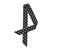 sourcing map Bufanda De Lunares Pañuelo Sedoso Flaco Pretina Cinturón Pañuelo Largo Estrecho Accesorio De Asa De Bolsa Años 50 Negro L