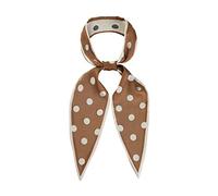 sourcing map Bufanda Elegante Lunares Pañuelo Ajustados Pelo Corbata Cinta Mochila Accesorio Para Mujer Marrón Punto Grande 120x5cm / 47x2 pulgadas (LxW)