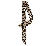 sourcing map Bufanda Flaca Estampado De Leopardo De Moda Banda Para El Cabello Pretina Accesorio De Asa De Bolsa Pañuelo Largo Y Delgado Para Mujer Marrón Claro 88x5cm / 35x2 pulgadas (LxW)