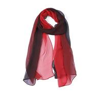 sourcing map Bufanda larga de gasa ligera para boda, chal de fiesta de Color sedoso, abrigo de playa para primavera y verano para mujer negro rojo 63"x19.6"