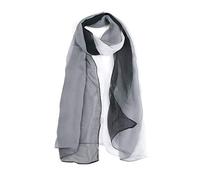 sourcing map Bufanda larga de gasa ligera para boda, chal de fiesta de Color sedoso, abrigo de playa para primavera y verano para mujer Blanco negro 63"x19.6"