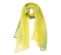 sourcing map Bufanda larga de gasa ligera para boda, chal de fiesta de Color sedoso, abrigo de playa para primavera y verano para mujer Amarillo 63"x19.6"