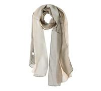 sourcing map Bufanda larga de gasa ligera para boda, chal de fiesta de Color sedoso, abrigo de playa para primavera y verano para mujer beis gris 63"x19.6"