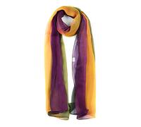 sourcing map Bufanda larga de gasa ligera para boda, chal de fiesta de Color sedoso, abrigo de playa para primavera y verano para mujer Verde Amarillo Púrpura 63"x19.6"