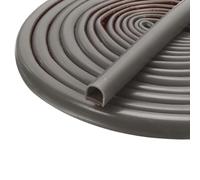 sourcing map Burlete de puerta de 6 m, de silicona, autoadhesivo, en forma de D, para marco de puerta, insonorizado, para puertas y marcos de ventanas, para huecos de 7 a 11 mm, color gris