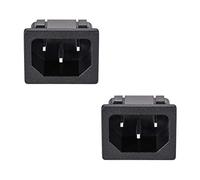 sourcing map C14 Adaptador de enchufe de montaje en panel AC 250V 10A Enchufe de entrada IEC de 3 Clavijas 2pcs