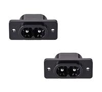 sourcing map C8 Panel Montaje Enchufe Adaptador AC250V 2.5A 2 Pasadores IEC Entrada Módulo Enchufe Alimentación Conector Recto, 2 Paquetes