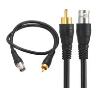 sourcing map Cable coaxial BNC hembra a RCA macho, 0,5 m RG59 75-3, conector de extensión de cable de vídeo para cámara DVR CCTV, sistema de seguridad, conexión de video, color negro