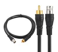 sourcing map Cable coaxial BNC hembra a RCA macho, 1 m RG59 75-3, conector de extensión de cable de vídeo para cámara DVR CCTV, sistema de seguridad, monitor, conexión de video, color negro
