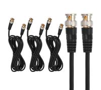 sourcing map Cable coaxial BNC macho a BNC macho, 3 unidades, 3 m, 75-3, cable de vídeo, conector de extensión para cámara DVR, CCTV, sistema de seguridad, monitor, conexión de vídeo, color negro