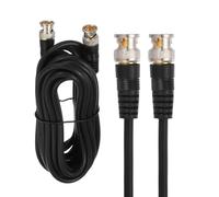 sourcing map Cable coaxial BNC macho a BNC macho, 5 m 75-3, conector de extensión para cámara DVR CCTV, sistema de seguridad, monitor de conexión de video, color negro