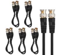 sourcing map Cable coaxial BNC macho a BNC macho, 5 unidades, 0,5 m, 75-3, conector de extensión para cámara DVR, CCTV, sistema de seguridad, monitor y conexión de video, color negro