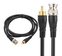 sourcing map Cable coaxial BNC macho a RCA macho, 1,5 m RG59 75-3, conector de extensión de cable de vídeo para cámara DVR CCTV, sistema de seguridad, conexión de video, color negro