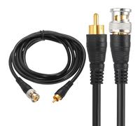 sourcing map Cable coaxial BNC macho a RCA macho, 2 m RG59 75-3, conector de extensión de cable de vídeo para cámara DVR CCTV, sistema de seguridad, monitor y conexión de vídeo, color negro