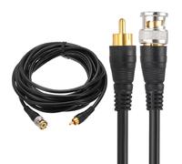 sourcing map Cable coaxial BNC macho a RCA macho, 5 m RG59 75-3, conector de extensión de cable de vídeo para cámara DVR CCTV, sistema de seguridad, monitor y conexión de vídeo, color negro