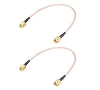 sourcing map Cable coaxial RF de conexión de Baja pérdida RG-316, Macho SMA a Macho SMA 20cm 2uds