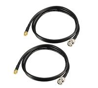 sourcing map Cable coaxial RG58 con conectores BNC macho a SMA macho, 50 ohmios, 3 pies, 2 unidades