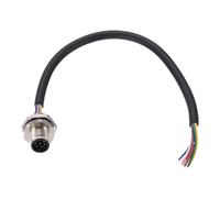 sourcing map Cable conector de aviación macho M12 de 8 pines, adaptador de conector eléctrico de montaje en panel de 0,2 m, cable macho de 30 V 2 A