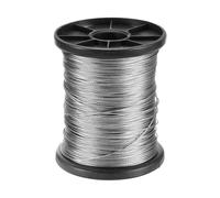 sourcing map Cable de acero inoxidable 304 de 0,8 mm, 122 m, 7 x 7 hebras, alambre de avión con carrete para construcción al aire libre, barandillas de cubierta