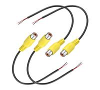 sourcing map Cable de altavoz RCA a cable desnudo de 0.7 pies, repuesto de 22 AWG, conector hembra RCA amarillo a extremo abierto, adaptador de conector de cable de audio para amplificador, altavoces