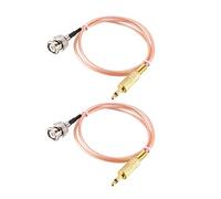 sourcing map Cable de audio coaxial BNC macho a 3,5 mm (1/8") mono TS macho de 50 ohmios, 2 unidades