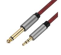 sourcing map Cable de audio TRS de 0.25 pulgadas TS a 0.12 pulgadas, cable de conexión estéreo mono de 2 pies de 6.35 mm a 3.5 mm, cable adaptador de interconexión de 4.5 mm de diámetro para laptop