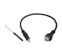 sourcing map Cable de bloque de terminales de tornillo chapado en oro de 3,5 mm, conector macho de audio mono a AV de 2 pines, cable adaptador de terminal de video Balun de tornillo, paquete de 1 (30