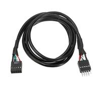 sourcing map Cable de cabecera interna de placa base de 9 pines macho a hembra de 9 pines, color negro