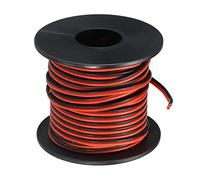 sourcing map Cable de Calibre 20, Cable Eléctrico de Silicona Paralelo de 2 Conductor 20 AWG, Carrete Alambre Trenzado de Cobre Estañado 15 m para Cable Extensión de Tira de LED, Modelo Auto