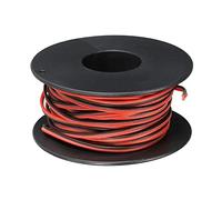 sourcing map Cable de Calibre 28, Cable Eléctrico de Silicona Paralelo de 2 Conductor 28 AWG, Carrete Alambre Trenzado de Cobre Estañado 10 m para Cable Extensión de Tira de LED, Modelo Auto