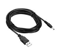 sourcing map Cable de carga USB macho a DC 3,5 x 1,35 mm macho 300 cm cable de carga de alimentación para lámpara de noche mini ventiladores, negro paquete de 1