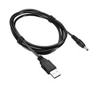 sourcing map Cable de Carga USB, USB Macho a DC Macho de 3,5x1,35mm, Enchufe de Cable de Carga de Energía 120cm para Lámpara de Noche Mini Ventilador, Negro