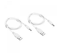 sourcing map Cable de Carga USB, USB Macho a DC Macho de 3,5x1,35mm, Enchufe de Cable de Carga de Energía 100cm para Lámpara de Noche Mini Ventilador, Blanco 2uds