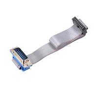 sourcing map Cable de Cinta de Alambre Plano IDC de Macho DB15 a Conector Hembra FC-16 de 20cm de longitud