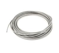 sourcing map Cable de cuerda de alambre flexible recubierto de PVC transparente de acero de 5 mm de diámetro 10 metros