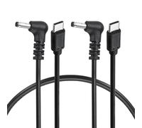 sourcing map Cable de disparo PD de 27 W, 9 V 3 A, 3,5 x 1,35 mm, tipo C, cable de alimentación en ángulo recto, 0,4 m, USB C a CC, cable de carga rápida para monitor portátil, cámara de seguridad