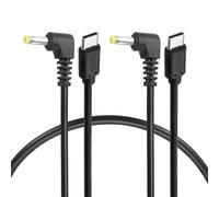 sourcing map Cable de disparo PD de 60 W, 20 V 3 A, 4,0 x 1,7 mm, cable de alimentación en ángulo recto tipo C, 0,4 m, USB C a CC, cable de carga rápida para monitor portátil, cámara de seguridad