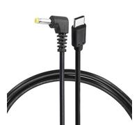 sourcing map Cable de disparo PD de 60 W, 20 V 3 A, 4 x 1,7 mm, cable de alimentación en ángulo recto tipo C, 0,97 m, USB C a CC, cable de carga rápida para monitor portátil, cámara de seguridad