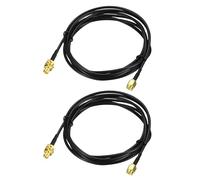 sourcing map Cable de extensión de antena RP-SMA macho a RP-SMA hembra de baja pérdida RG174 de 6.5 pies, 2 unidades