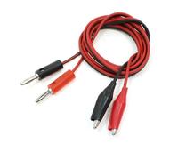sourcing map Cable de prueba de pinza de cocodrilo a conector banana Cable de línea 1M Negro Rojo Paquete de 1