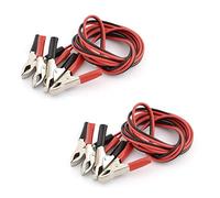 sourcing map Cable de puente de refuerzo de prueba de batería de alambre de doble pinza de cocodrilo 5A 1.5M de largo 2 piezas