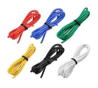 sourcing map Cable de Silicona Calibre 14, 6 Cables Eléctrico 14 AWG, Alambre Trenzado de Cobre Estañado Flexible, Cable Conexión Alta Temperatura, 6 Color 1,5 m para Modelo de Auto