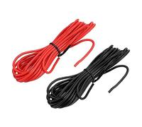 sourcing map Cable de Silicona Calibre 18, 2 Alambres Eléctrico Trenzado 18 AWG, Alambre de Cobre Estañado Flexible, Cable de Conexión de Alta Temperatura Negro y Rojo 3,0 m para Modelo Auto