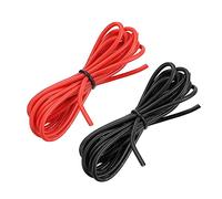 sourcing map Cable de Silicona Calibre 18, 2 Alambres Eléctrico Trenzado 18 AWG, Alambre de Cobre Estañado Flexible, Cable de Conexión de Alta Temperatura Negro y Rojo 1,5 m para Modelo Auto