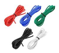 sourcing map Cable de Silicona Calibre 18, 5 Cables Eléctrico 18 AWG, Alambre Trenzado de Cobre Estañado Flexible, Cable Conexión Alta Temperatura, 5 Color 1,5 m para Modelo de Auto